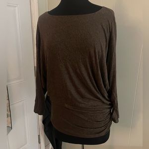 Sophie Max Womens shirt with shrugged side. Size Medium color is brown
